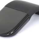 Bluetooth Arc Touch Mouse, Portable Mini Folding Travel Mouse whitout USB Dongle, Foldable Mice for Laptop, Tablet - Black