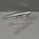 Clear Plastic Champagne Flutes, 5.5 oz, 50 Pack, Disposable Shatterproof Party Glasses (Silver Rim)