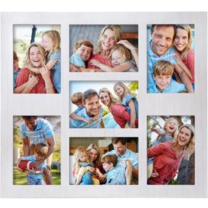 Picture Frame Collage 5x7 Photos Display - 7 Openings Photo Collage White Picture Frame Wall Decor Frames for Wedding Anniversary, Christmas Day,Wall Mountable Vertically or Horizontally, 19.4x17.4 inches