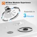 addlon Ceiling Fans with Lights and Remote, 20'' Low Profile Ceiling Fans, 3000-6000K Dimmable Modern Flush Mount LED Fan Light, Fandelier Ceiling Fan for Bedroom, Kitchen, Living Room, Black