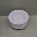 BESTVIP 50Pcs Plastic White Bowls, 12 Oz Disposable Bowls Disposable Bowls for Parties, Wedding, Christmas, Soak Proof Bowls for Breakfast, Lunch, and Dinner Meals