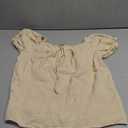 SCARLET DARKNESS Peasant Blouse for Women Off Shoulder Puff Sleeve Cotton Loose Summer Tops (Beige, S)