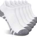 Felicigeely Ankle Athletic Running Socks Low Cut Sports Socks Breathable Cushioned Tab Socks for Men Women 6 Pairs (9-12, White)