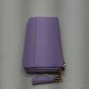 Travelambo Womens Wallet Tassel Bifold Ladies Cluth Wristlet Wrist strap Long Purse