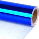 LaRibbons Blue Metallic Wrapping Paper, 30 Inch X 33 Feet (82.5sq.ft) Solid Color Paper Roll, Gift Wrapping Paper Rolls for Wedding, Birthday, Baby Shower