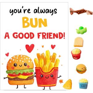 Valentines Day Cards for Kids School, Bear Valentines Candy Cards DIY Exchange Gifts Set with Plastic Dome for Boys Girls School Party Supplies, 24 Pack, Not Included Candy (Yellow)