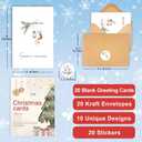 Christmas Cards With Envelopes & Matching Stickers, 20 Pack, 10 Personalized Designs, 4" X 6", Boxed Christmas Greeting Cards,Happy Holiday Xmas Card (vintage)