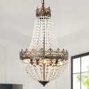 VerRon French Empire 4-Light Crystal Chandelier Antique Pendant Lighting
Real K9 Empire Crystal Chandeliers, Mini Vintage Ceiling Lights for Dining Room, Bedroom, Foyer, Living Room, Hallway