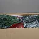 Yaheetech 7.5ft Snow Flocked Pre-lit Christmas Tree with 550 Warm White Lights, 1284 Lush Branch Tips & Quick-Assembly Hinged Design, Full Artificial Xmas Tree for Winter Holiday Dcor, Green & White