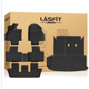 LASFIT Floor Mats for Toyota Grand Highlander 2026 2025 2024 Fits Without or with subwoofer (Include Hybrid), All Weather TPE Custom Fit Rear Trunk Mat for Grand Highlander Accessories