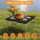 BDDC 34" x 34" Square Fitted Table Cover - Stretchy Spandex Black Table Cloth, Washable & Wrinkle-Resistant Tablecloth for Tables, Indoor/Outdoor Picnics, Patios & Events