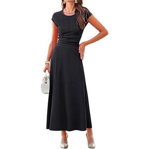 Dokotoo Womens Fashion Womens Short Sleeve Tops Front Split Button Matching Sets for Women Skirt Sets Women 2 Piece Outfits Black Size Small