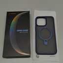 TORRAS Magnetic Ostand for iPhone 15 Pro Max Case, [Military Grade Drop Tested] [Compatible with MagSafe][Build-in Kickstand] Translucent Slim Soft Edge Anti-Fingerprint 6.7" 2023, Blue Titanium