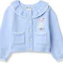 Amazon Essentials x Sofia Grainge Babies, Toddlers and Girls' Cardigan Sweater (Medium, Light Blue Goose)
