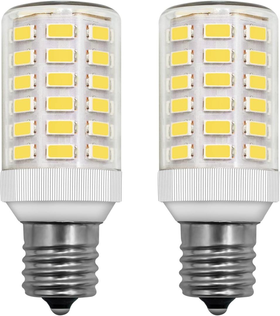 Frigidaire Freezer Light Bulb Replacement E17 Intermediate Base Compatible with Kenmore Refrigerator Replace 5304517886 KEI D28A KEL2811 KEI D28M Daylight White 5W Compact Bright Lighting, 2 Pack
