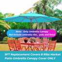 9ft Patio Umbrella Replacement Canopy Only,Outdoor Table Market Yard Umbrella Top for Outdoor Umbrella Canopy with 8 Ribs (Sky Blue)