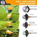 Electric Weed Wacker Cordless for Dewalt 21V MAX Battery, 4-in-1 Weed Eater Battery Powered, Brush Cutter with 4Types Blades, for Lawn, Yard and Bush Trimming (No Battery)