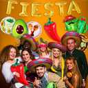 Fiesta Party Decorations Set, Big Taco Party Decorations Set - Pack of 15, Fiesta Taco Llama Cactus Avocado Chili Sombrero Balloons for Mexican Party Decorations, Mexican Theme Baby Shower Decorations
