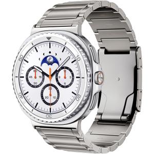 LULULOOK Titanium Watch Band for Samsung Galaxy Watch 8 40mm 44mm & 8 Classic 46mm 2025, Adjustable Titanium Metal Watch Band Strap with Removal Tool, Folding Clasp for Men Women