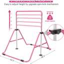 Foldable Gymnastics Bar, 5-Height Adjustable Gymnastic Bars for Kids at Home,Robust & Stable for Indoor/Outdoor Using,Weight Limit 140LBS
