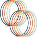 Poen 10 Pcs Exercise Hoop Detachable Adjustable Plastic Toy Colored Hoop Circles Playground Toys for Teens Games Gymnastics Dog Agility Equipment Party Decor, 28 Inch(Color)
