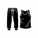 Striped Sweatpant And Tank Top For Men Size L