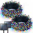 JMEXSUSS 2 Pack Solar Christmas Lights Outdoor Waterproof, Total 400LED 151FT Multi Colored Christmas Lights, 8 Modes Solar String Lights for Outside Tree Patio Garden Xmas Christmas Decorations