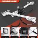 Power Window Regulator with Motor Compatible with 2015-2020 Cadillac Escalade/for GMC Chevy Silverado 2500 HD 3500 HD Suburban Tahoe/Steel/Silvery (751-724)