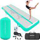 VOFiTNY Inflatable Gymnastics Air mat Tumbling Track with Air Barrel Octagon Mat with Pump for Home/Gym, Mat 10' L x 3.3' W + Roller 3.3' L x 2' D