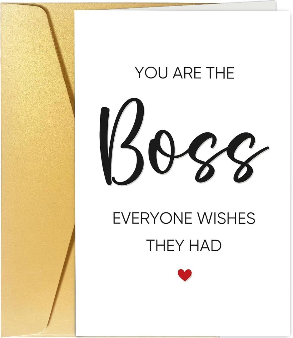 7 x Boss Thank You Card, World's Best Boss Card, Boss Birthday Card, Boss Leaving Card, Boss's Day Card from Employee Staff, You Are The Boss Everyone Wishes They Had