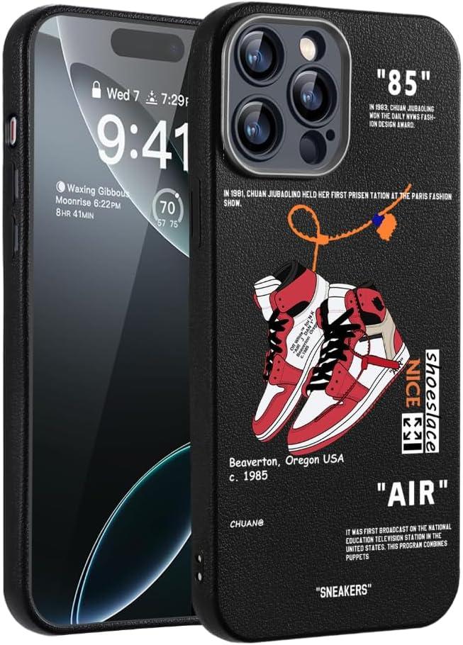 Cool Design Phone Case for iPhone 14 Pro Case for Boys Men Aesthetic Shockproof Basketball Sneaker Sports Designer Cases Compatible with iPhone 14 Pro Black