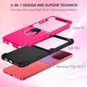 BENTOBEN for Samsung Galaxy Z Flip 7 5G Case with Ring, Heavy Duty 2 in 1 Full Body Rugged Galaxy Z Flip7 Case Girls Women Boy Men Shockproof Protection Cases Cover for Samsung Z Flip 7 6.9, Hot Pink