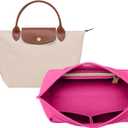 OPPOSHE Purse Organizer Insert for Longchamp Le Pliage, Premium Felt Long Champ Bag Handbag Women, Tote Organizer Insert with 6 Compartments (Small, Rosy) (S-7.9*5.5*6.5in)