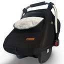 Car Seat Cover for Babies Winter - Baby Car Seat Covers Universal Cold Weather Shield,Warm and Cozy Carseat Covers Canopy Water Resistant for Baby Protection Car Seat Covers for Infant Car Seat (Black)