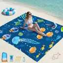 Famstar Beach Blanket Oversized Extra Large 78" X 81",Waterproof Sandproof Beach Blanket 1-7 Adults Lightweight Durable for Travel Camping Hiking Picnic