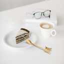 4pcs Golden Stainless Steel Butterfly Long Handle Mixing Spoons 5.31 Inch Coffee Dessert and Salad Spoons for Home and Party Use Easy to Clean