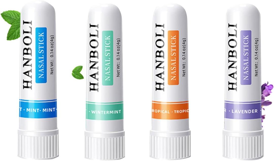 10 x Nasal Stick Boost Energy Set, Nose Inhaler Stick, Better Breathing, Natural Menthol Inhaler (Set of 4)