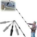 Roof Gutter Cleaning Tools from The Ground, 111" Leaf Blower Cordless, 180° Rotatable Gutter Blower Extension Attachment Kit for Gutters Cleaning, Lightweight Small Handheld Leaf Blower with Charger