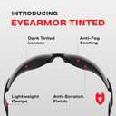 NoCry Safety Sunglasses for Men and Women; Certified ANSI Z87.1 Dark Tinted Safety Glasses with Anti-Fog & Anti-Scratch Lenses and UV Protection; Cycling Glasses, Sports Sunglasses for Men and Women