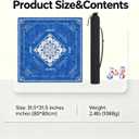 Mahjong Mat with Rules 31.5"x31.5" Table Cloth for Mahjong Card Board Games