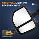 Towing Mirrors for Ford F-150 2015 2016 2017 2018 2019 2020 Power heated Temperature sensor with LED Turn Signal Light Manual Folding Telescoping 8 Pin Plug (1 Pair)