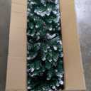 5ft Pre-lit Artificial Christmas Tree, Frosted Pencil Slim Christmas Tree Decoration with 160 Warm White Lights, 8 Lighting Modes, 400 Frosted Tips, 25 Pine Cones, Metal Stand (4ft 11in, Mc02)