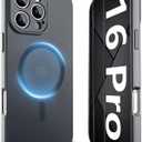 YFEMLAZ Magnetic for iPhone 16 Pro Case,with Screen Protectors X2,Full Camera Protection,Compatible with MagSafe,Translucent Matte,Anti-FingerprintShockproof Protective Phone Case,6.3",Black