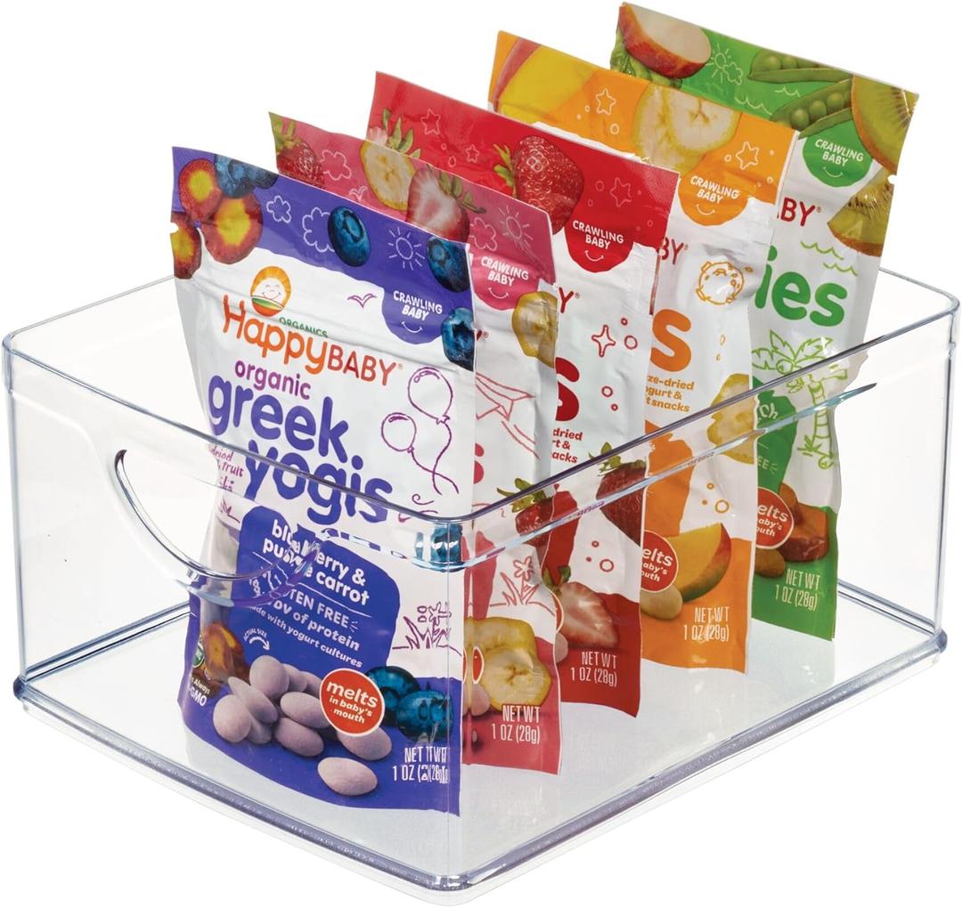iDesign Pantry Storage Bin with Handles for Cabinets or Fridge - Clear - Made in USA (Medium)