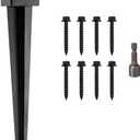 4x4 Fence Post Anchor Ground Spike 36 Length Metal Black Powder Coated  Mailbox Post Anchors  Fit 3.5x3.5 Lumber (1, Black)