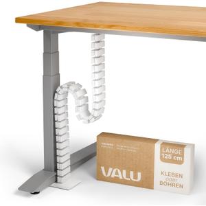 VALU Cable Management Spine 49 Inch Cable Organizer for Height-Adjustable & Fixed Desks Sturdy & Flexible with Magnetic Link Cord Management System Under Desk with Steel Base & Non-Slip Pads