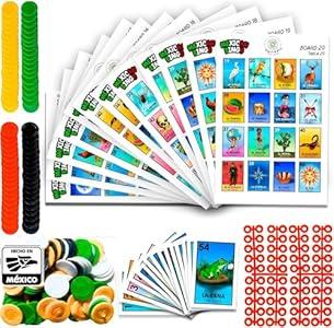 Cuitáxi The Mexican Bingo Game with 100 Bingo Chips for 20 Players Made in Mexico  Mexican Gifts de lujo Mexicano  Spanish Bingo  Juegos de mesa  Spanish Board Games
