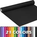PerkHomy Black Wrapping Paper Roll Kraft Paper for Gift Bulletin Board Craft Art Bouquet Flower Packing Moving Shipping Floor Covering Table (Black, 17.5" x 80')