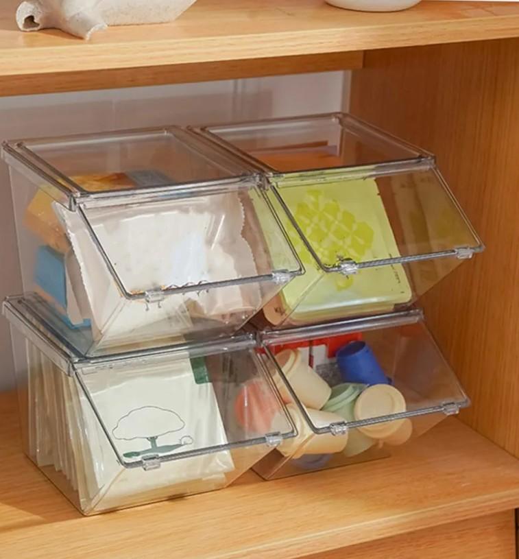 Tea Bag Organizer Set Stackable Storage Box for Tea Bags Sugar Packets and Coffee Large Capacity Acrylic Containers with Smooth Edges for Desktop Use