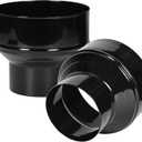 2 Pcs Duct Reducter 6 to 4 Air Ducting Reducer Increaser Air Duct Adapter or Round Metal Pipe Reducer for Bathroom Kitchen Ventilation Systems - Black